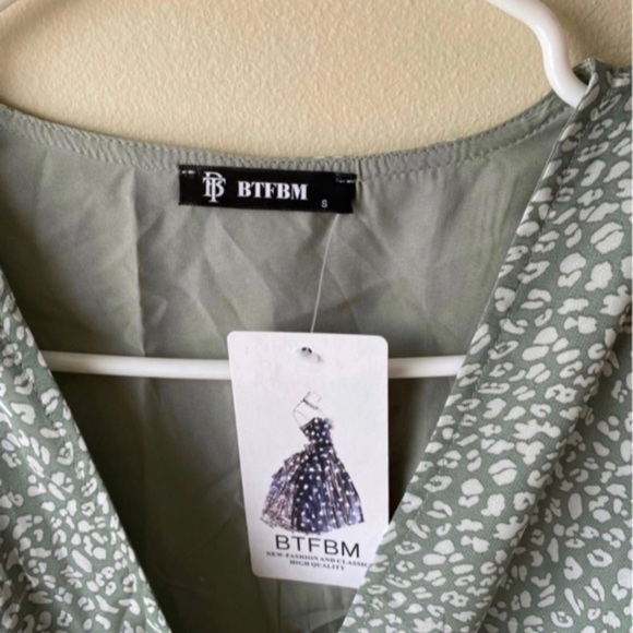 BTFBM Women Summer Bohemian Floral Casual Wrap V Neck Ruffle Cap Sleeveless,sizS - Picture 3 of 9